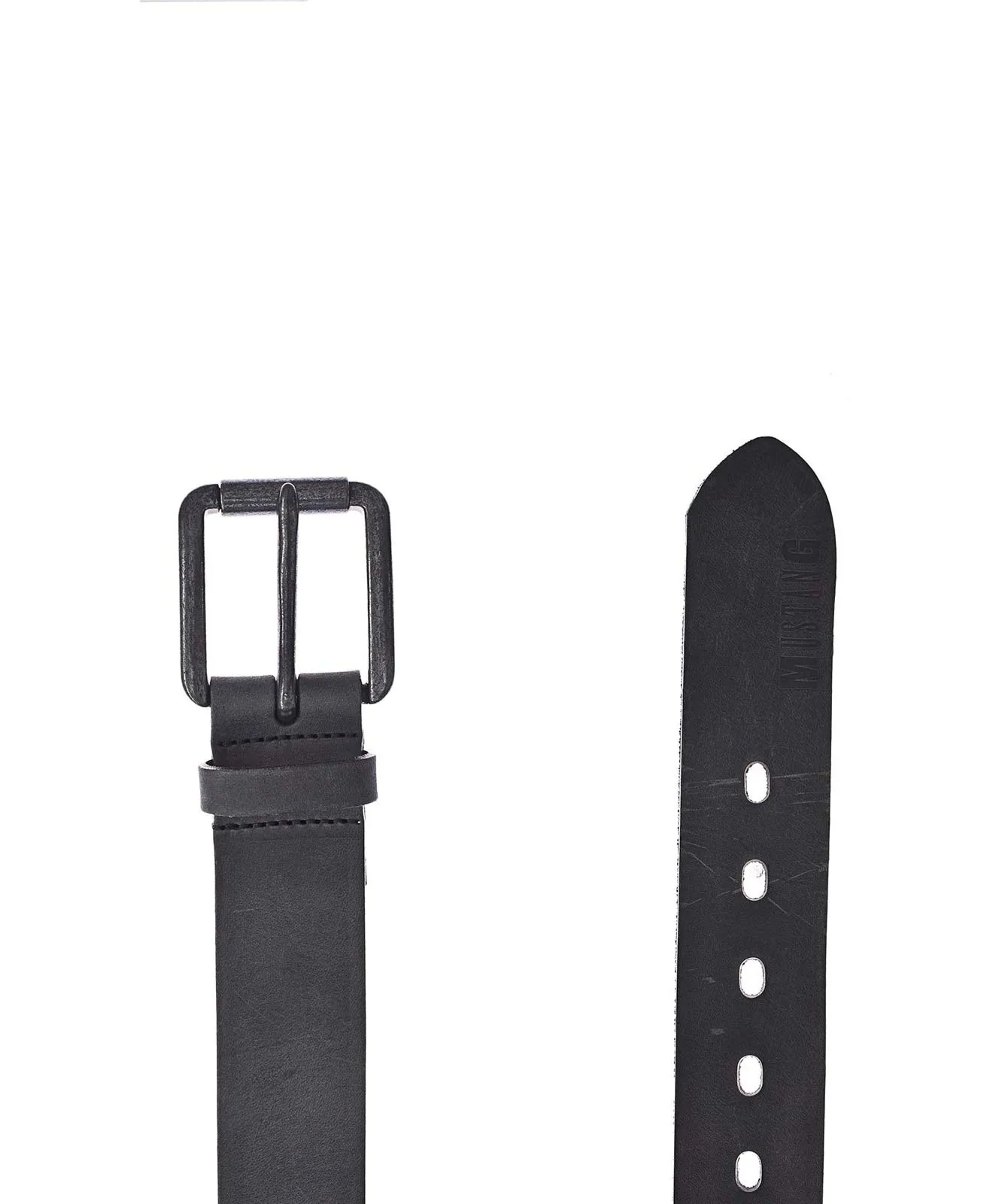 Herren Gürtel Vollrindleder-Gürtel in 40 mm von Mustang in Black