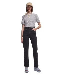 Pieces Kesia Jeans Mom Fit in blau mit Zerstörungs Effekten