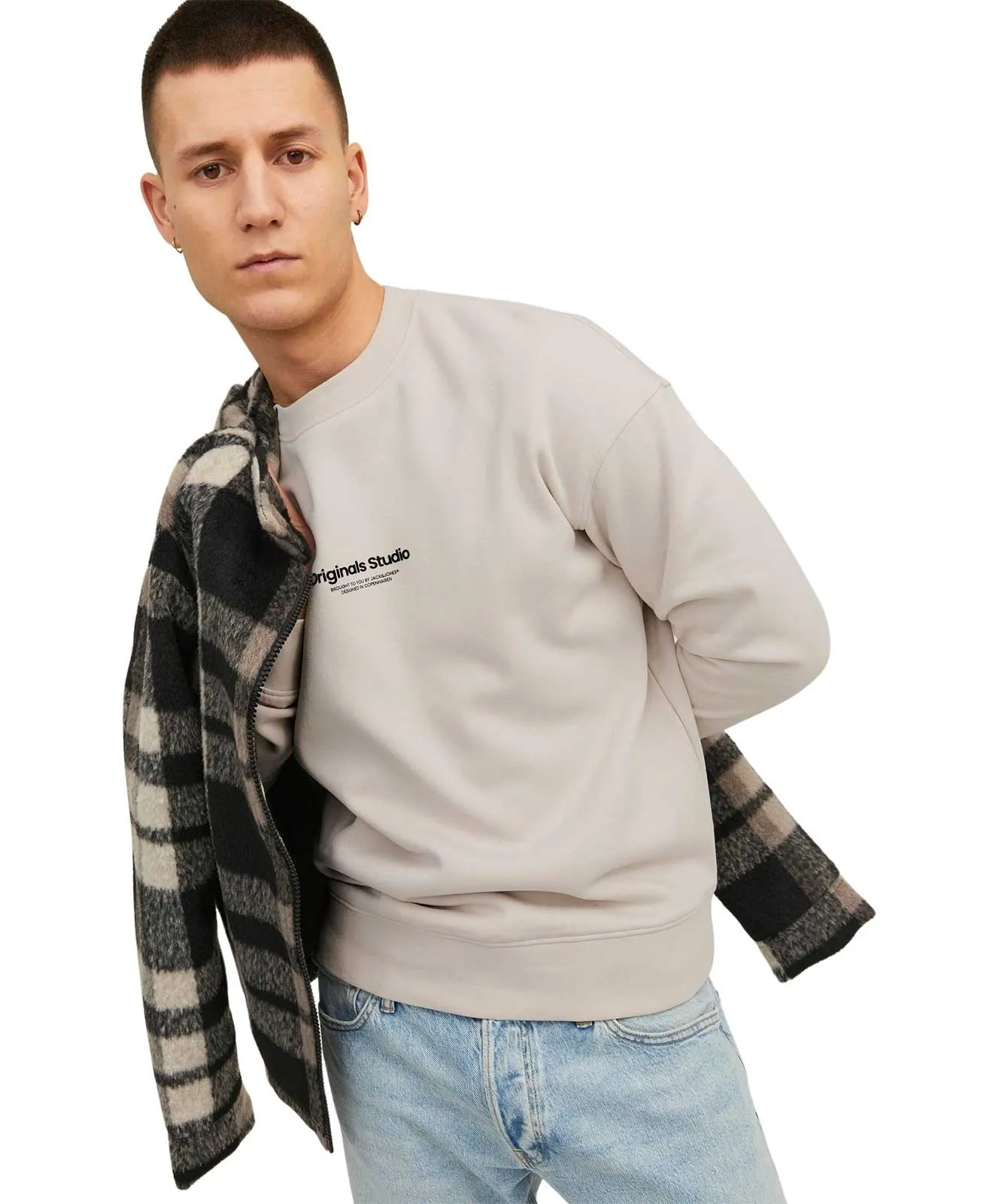Herren Pullover Sweat Crew von Jack & Jones in Moonbeam