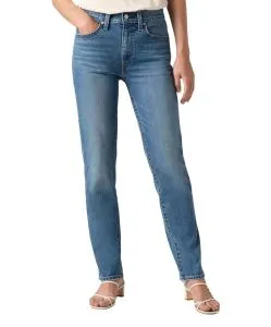 Levis 724 Jeans in mittelblauer Waschung mit hohem Bund