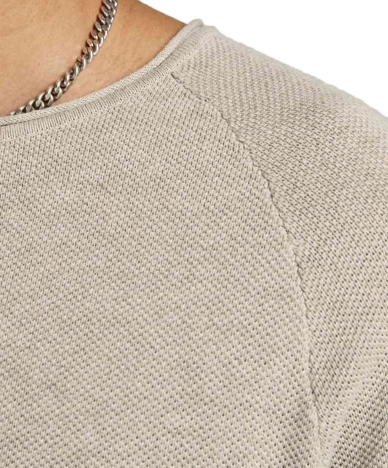 Herren Pullover Hill Knit Crew Neck von Jack & Jones in Oatmeal Melange