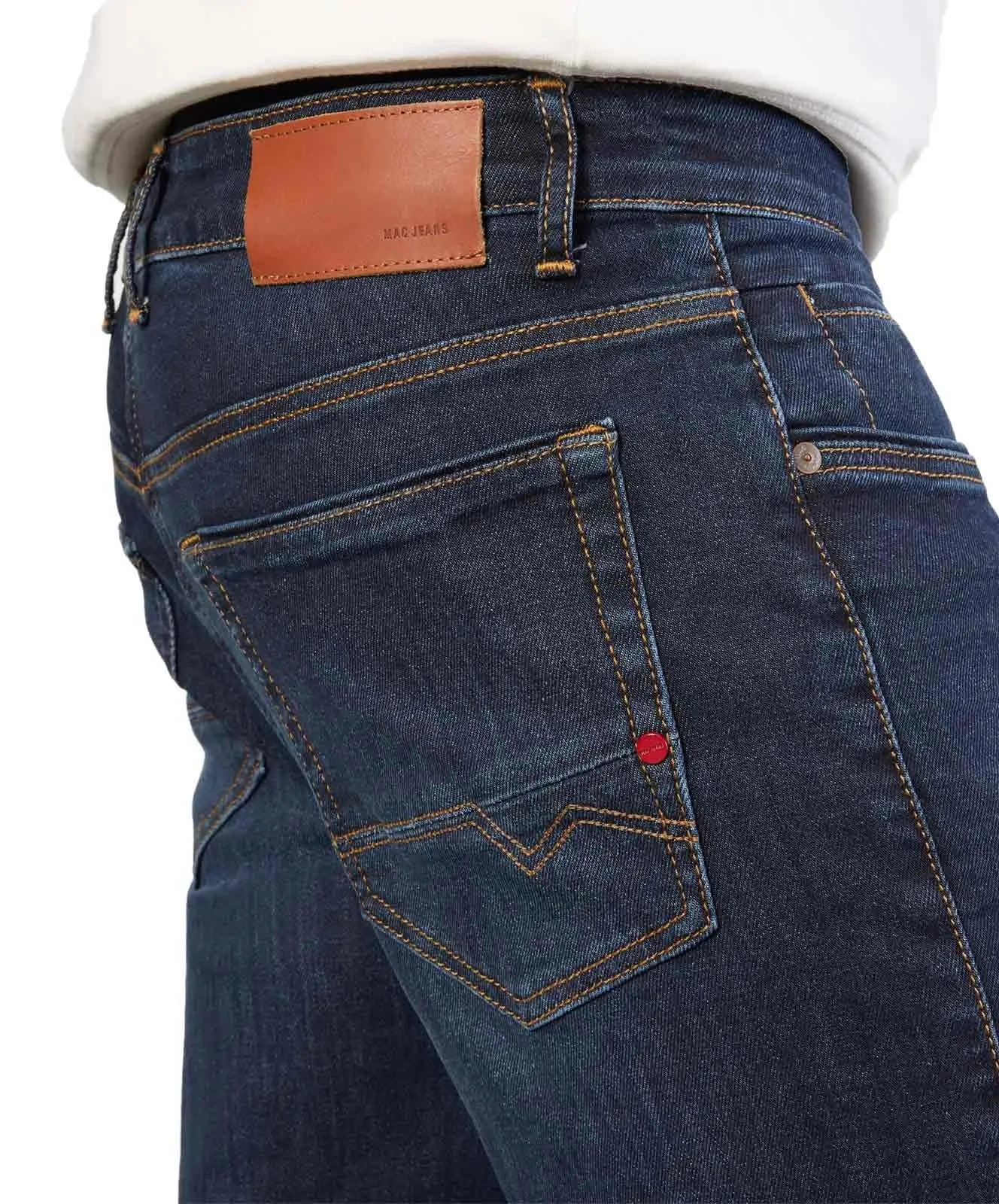 Herren Jeans Arne Pipe von MAC in Dark Blue Authentic Used 3D Buffies