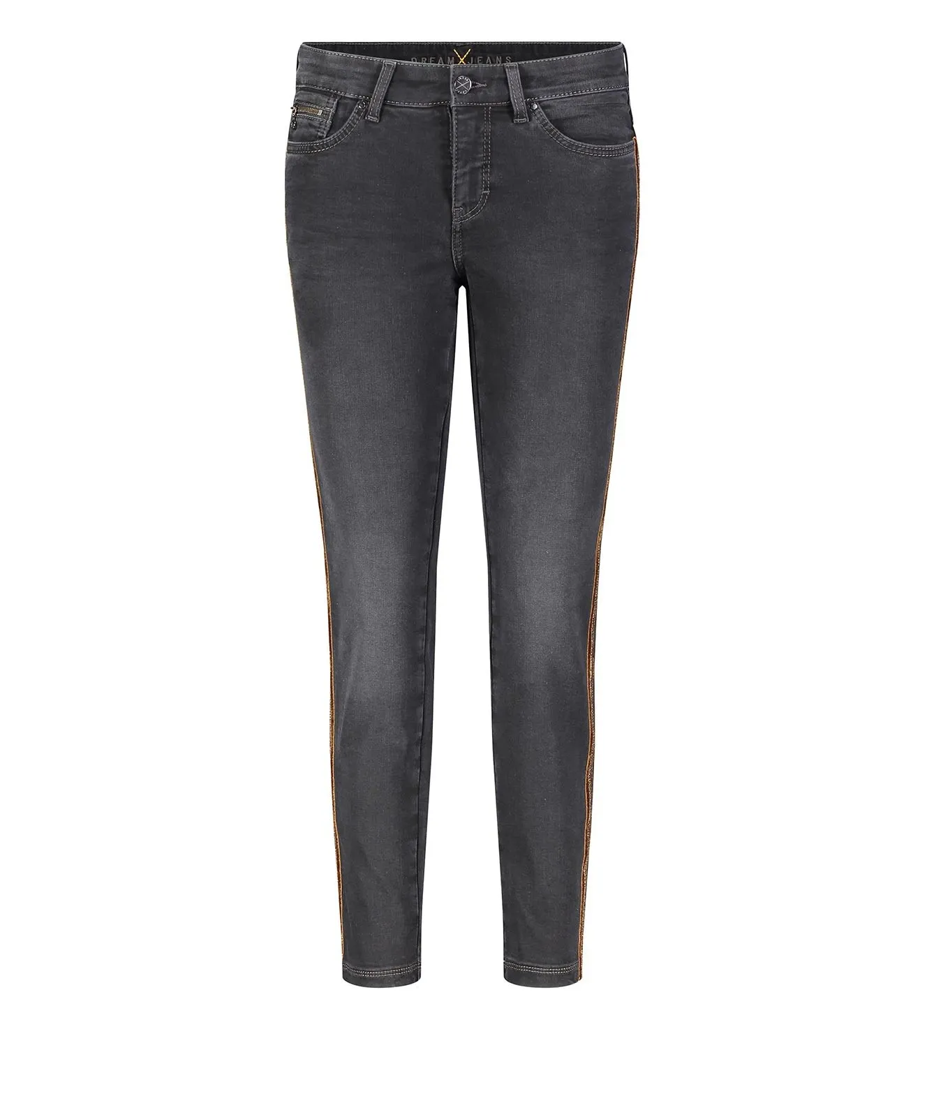 Damen Jeans Dream Slim Denim Chain von MAC in Black Slight Used Wash