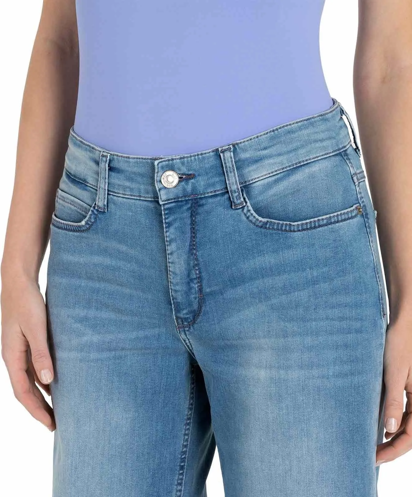 Damen Jeans Wide Fringe von MAC in Winter Baby Blue