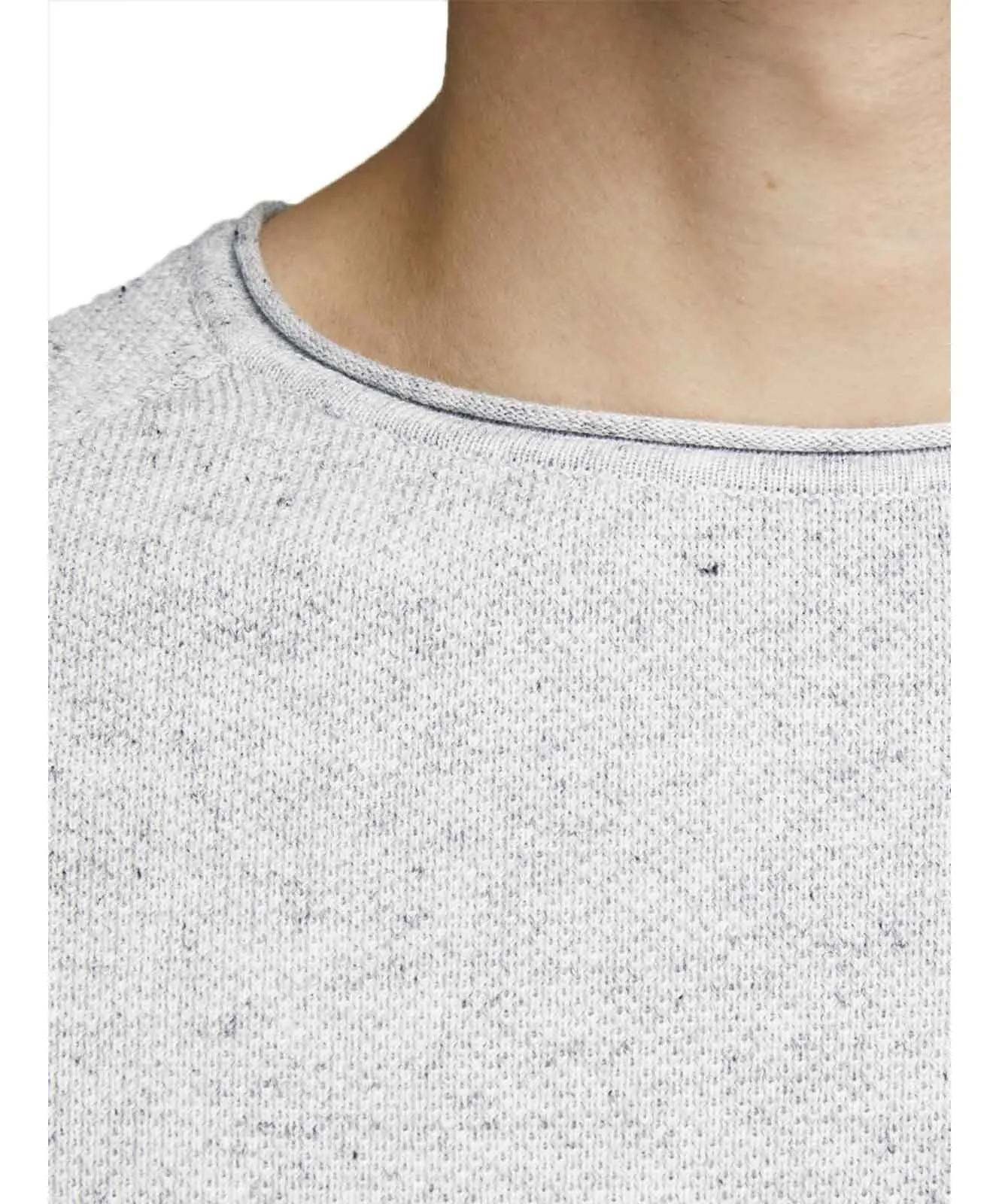 Herren Pullover Hill Knit Crew Neck von Jack & Jones in Light Grey Melange