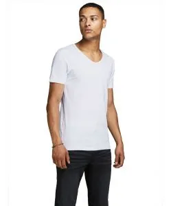 Jack & Jones T-Shirt Basic V-Neck in Weiß