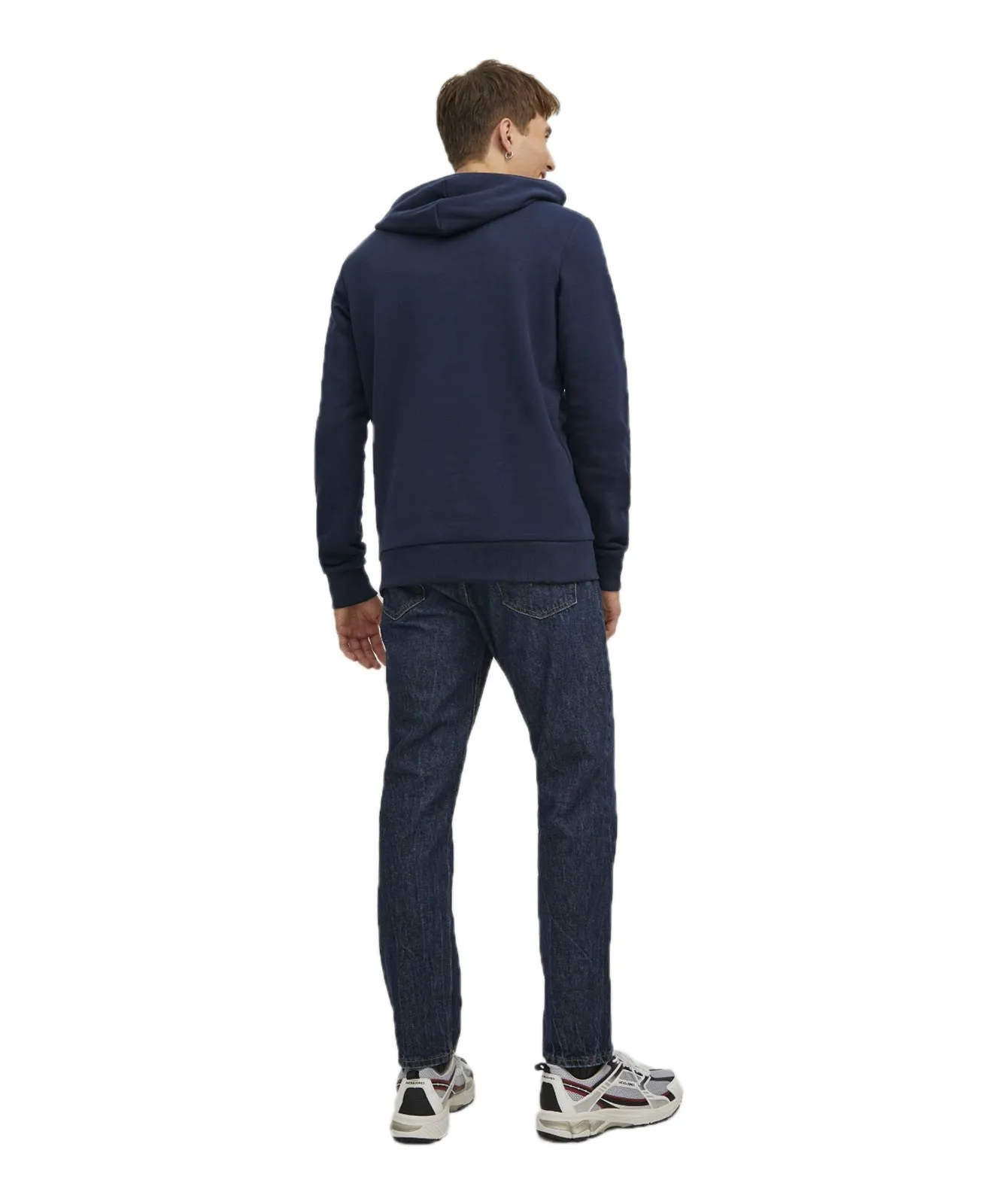 Herren Pullover Corp Logo Sweat Hood von Jack & Jones in Navy Blazer