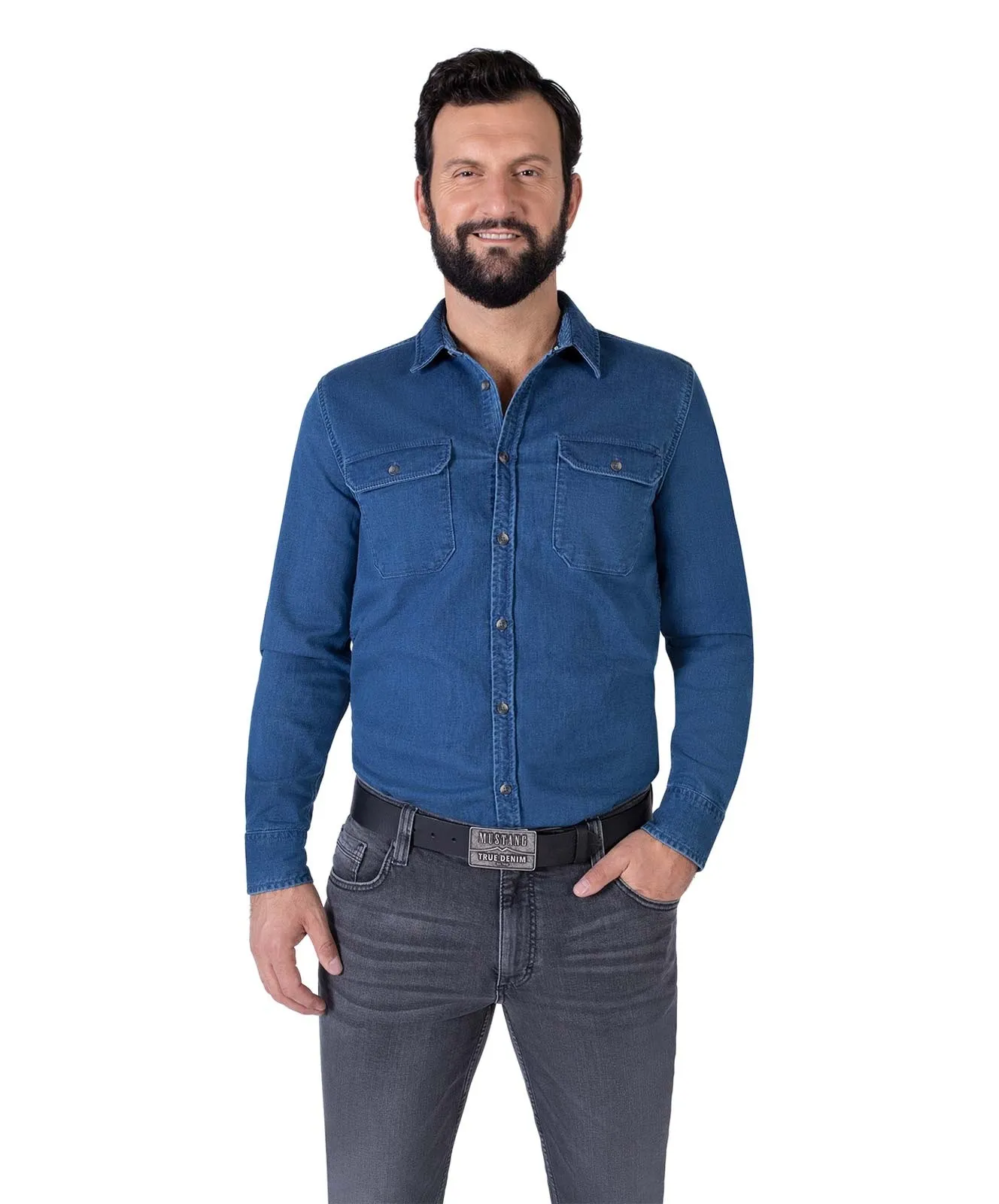 Herren Gürtel 40 mm Gürtel MG2170R17 von Mustang in Black