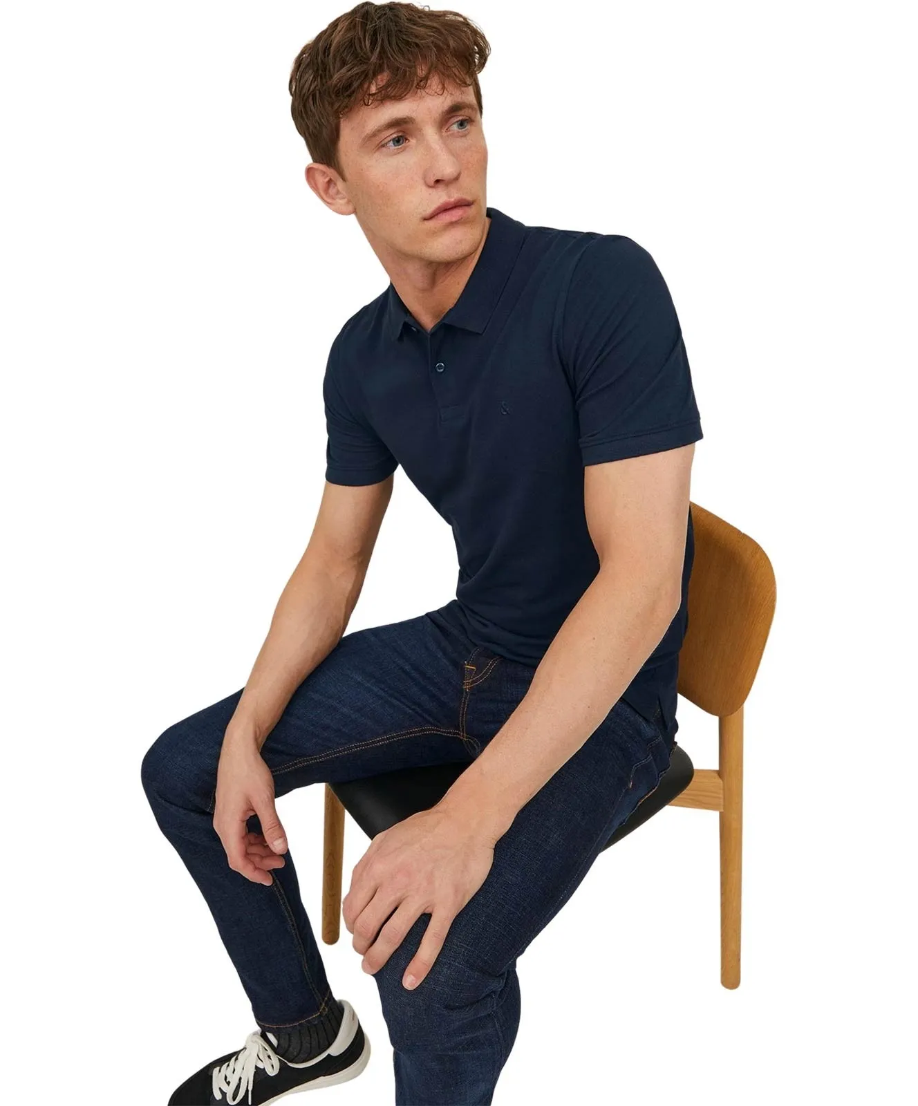 Herren Shirt Basic Polo von Jack & Jones in Navy Blazer