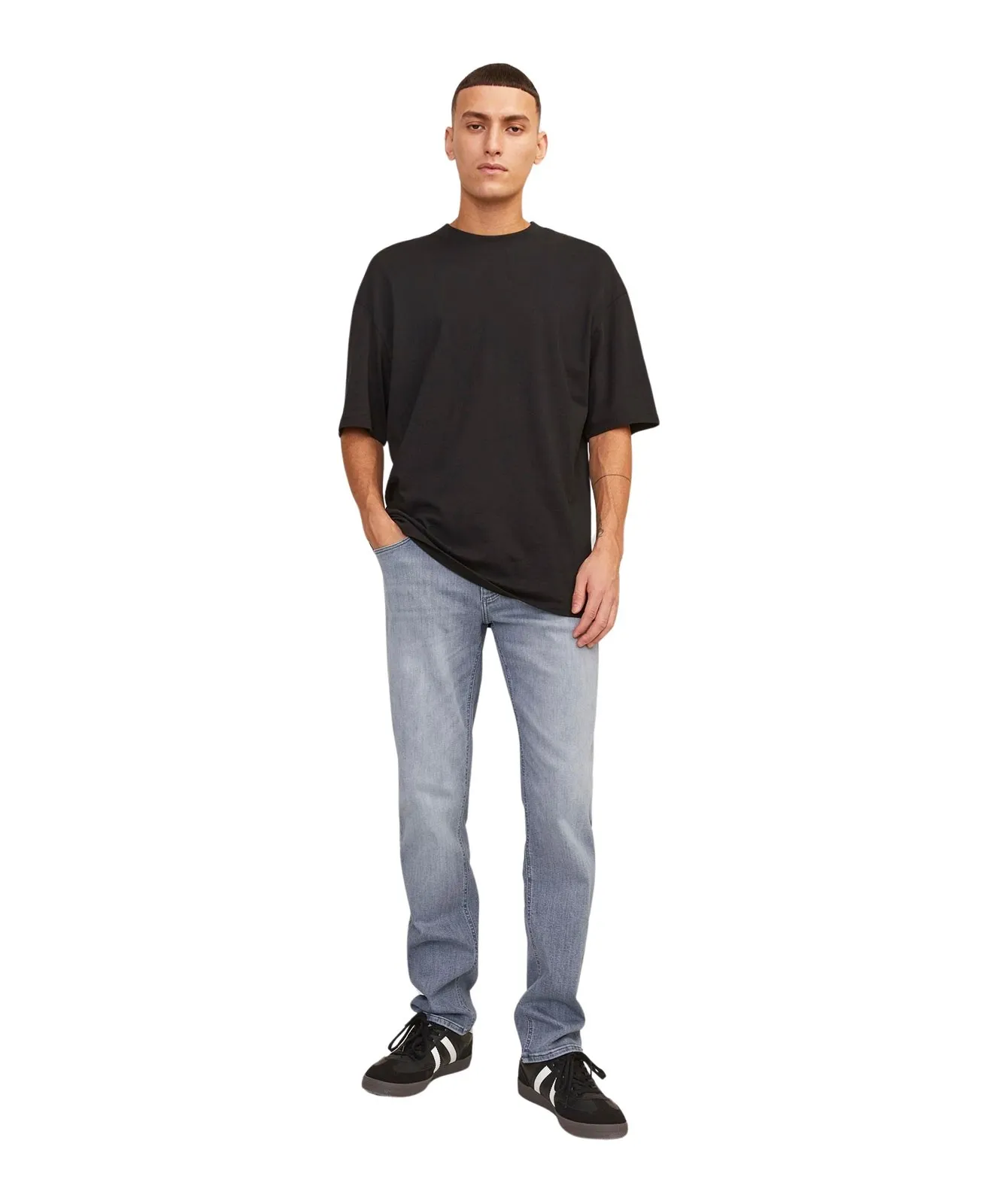 Herren Jeans Clark Original von Jack & Jones in Grey Denim