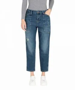 MAC Baggy Jeans Iowa in Mittelblau mit Destroyed-Effekten