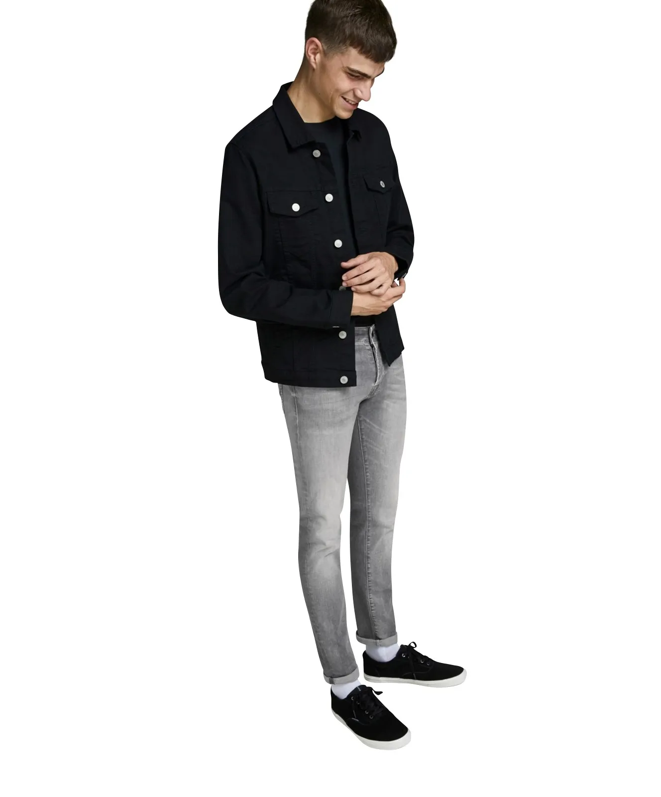Herren Jeans Glenn Fox von Jack & Jones in Grey Denim