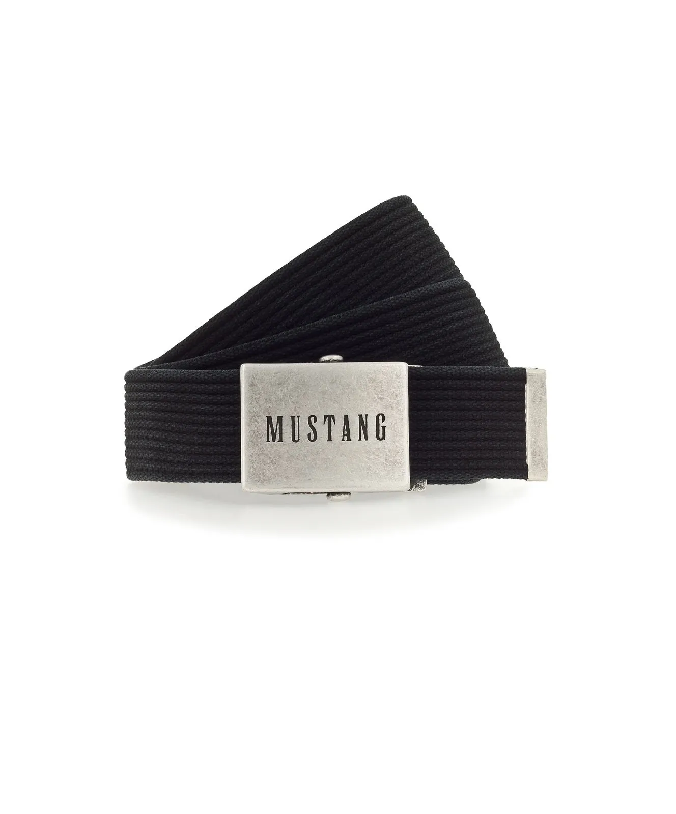 Herren Gürtel 40 mm Baumwoll-Bandgürtel von Mustang in Anthrazit