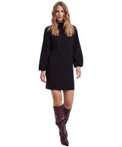 Vero Moda Strickkleid Nancy in Schwarz mit Stehkragen