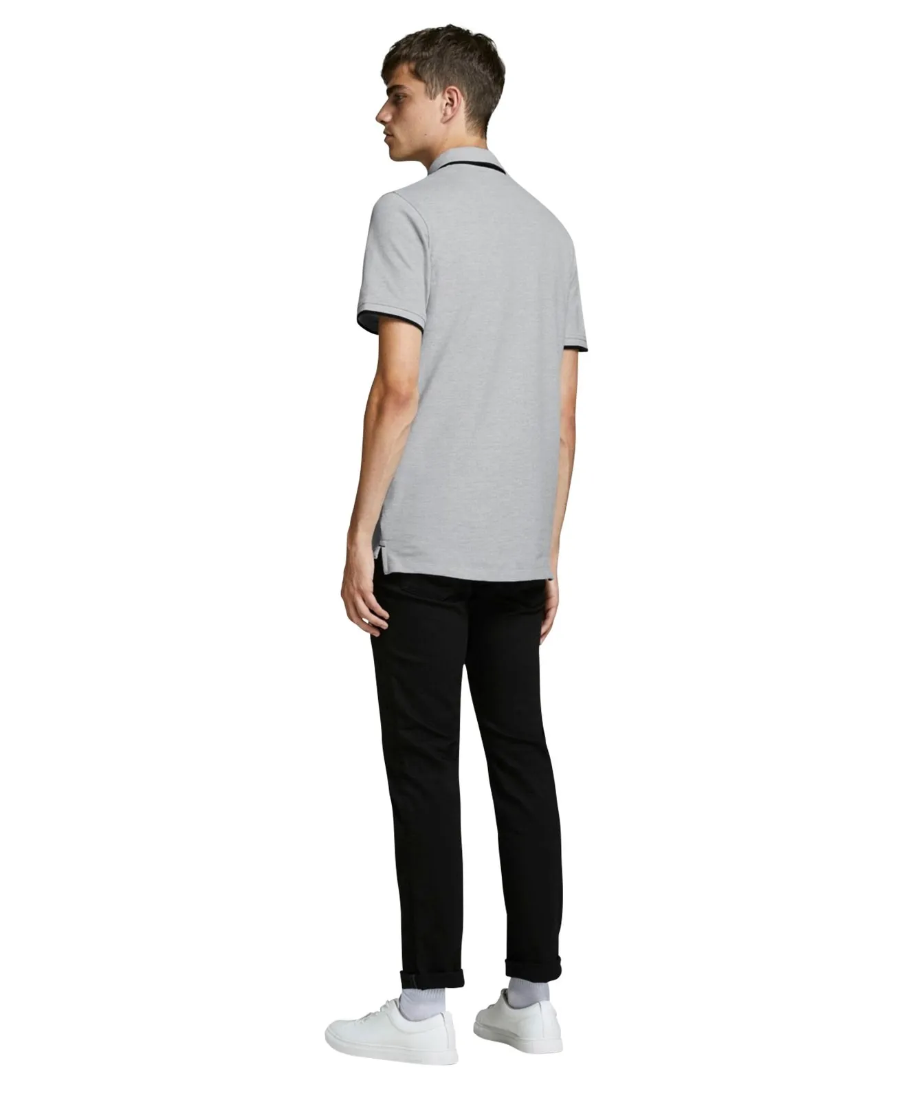 Herren Shirt Epaulos von Jack & Jones in Light Grey Melange