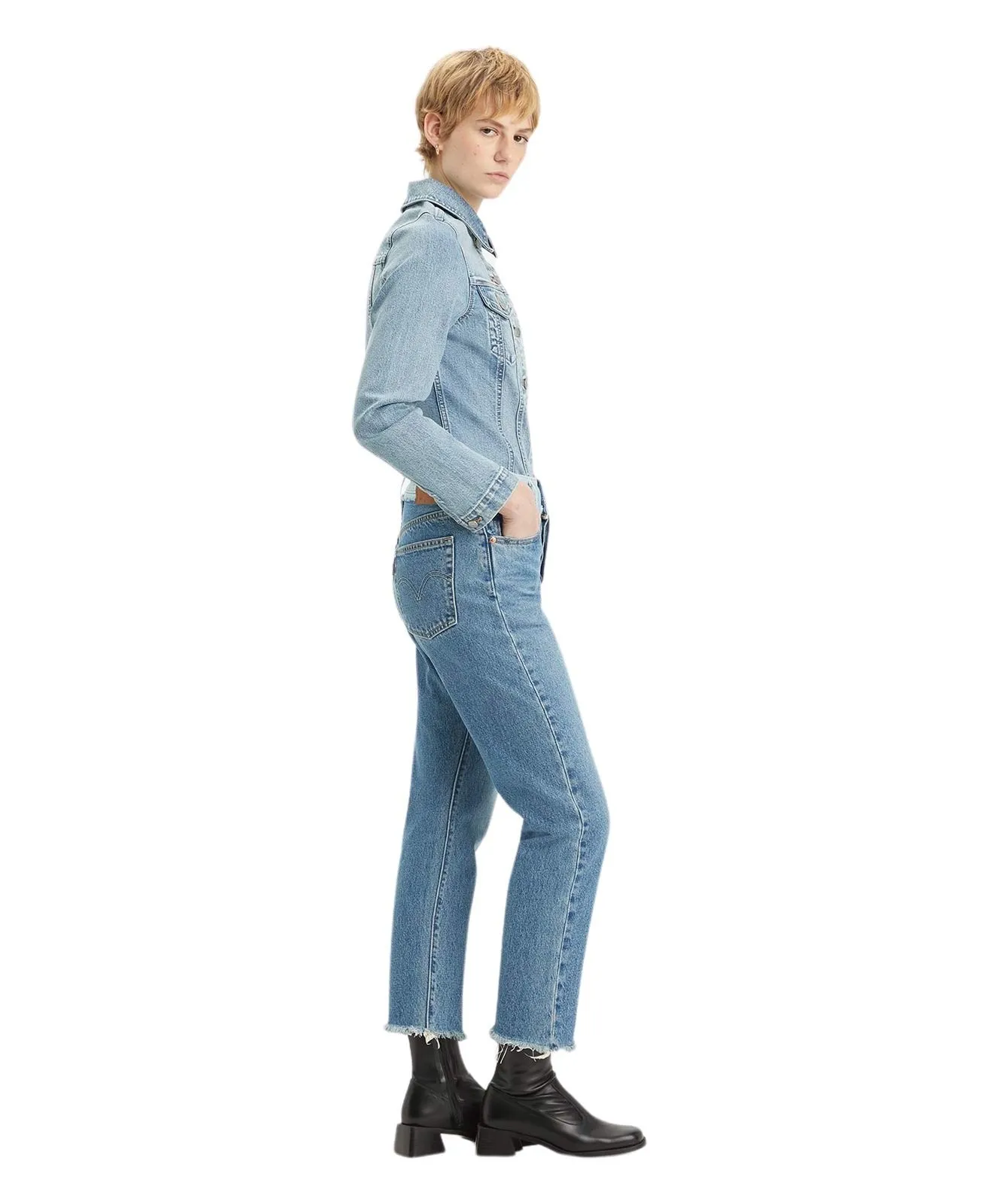 Damen Jeans 501 Crop Split von Levis in Splitting Hairs