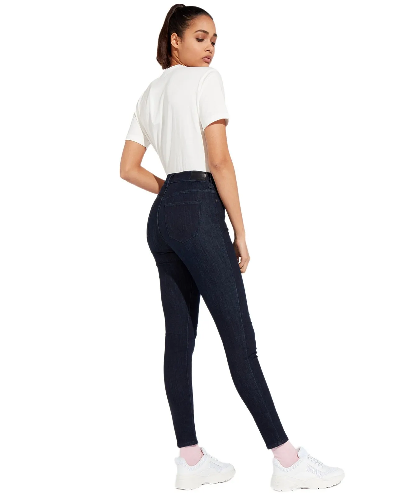 Damen Jeans High Rise Skinny von Wrangler in Blue Black