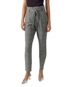 Vero Moda High Waist Paperback Hose EVA im Karo-Look