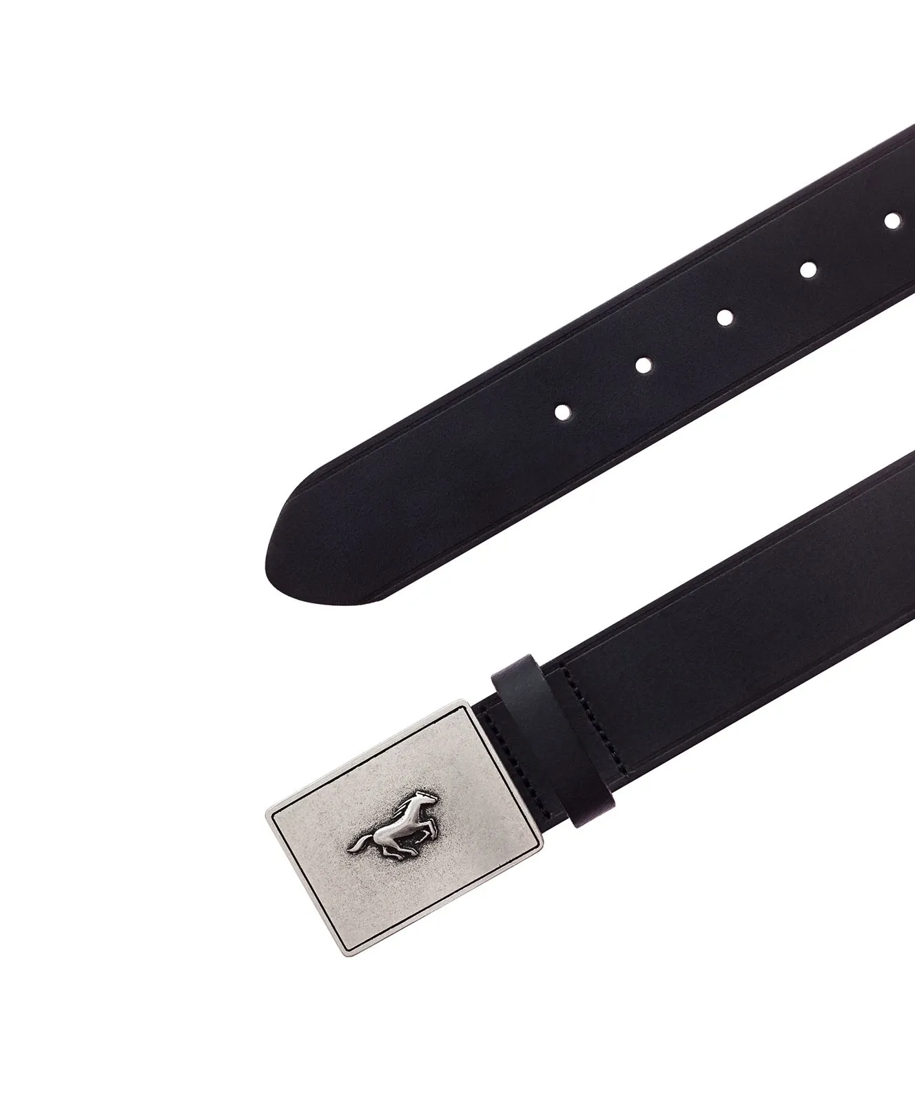 Herren Gürtel 40 mm Ledergürtel mit Schließe von Mustang in Black