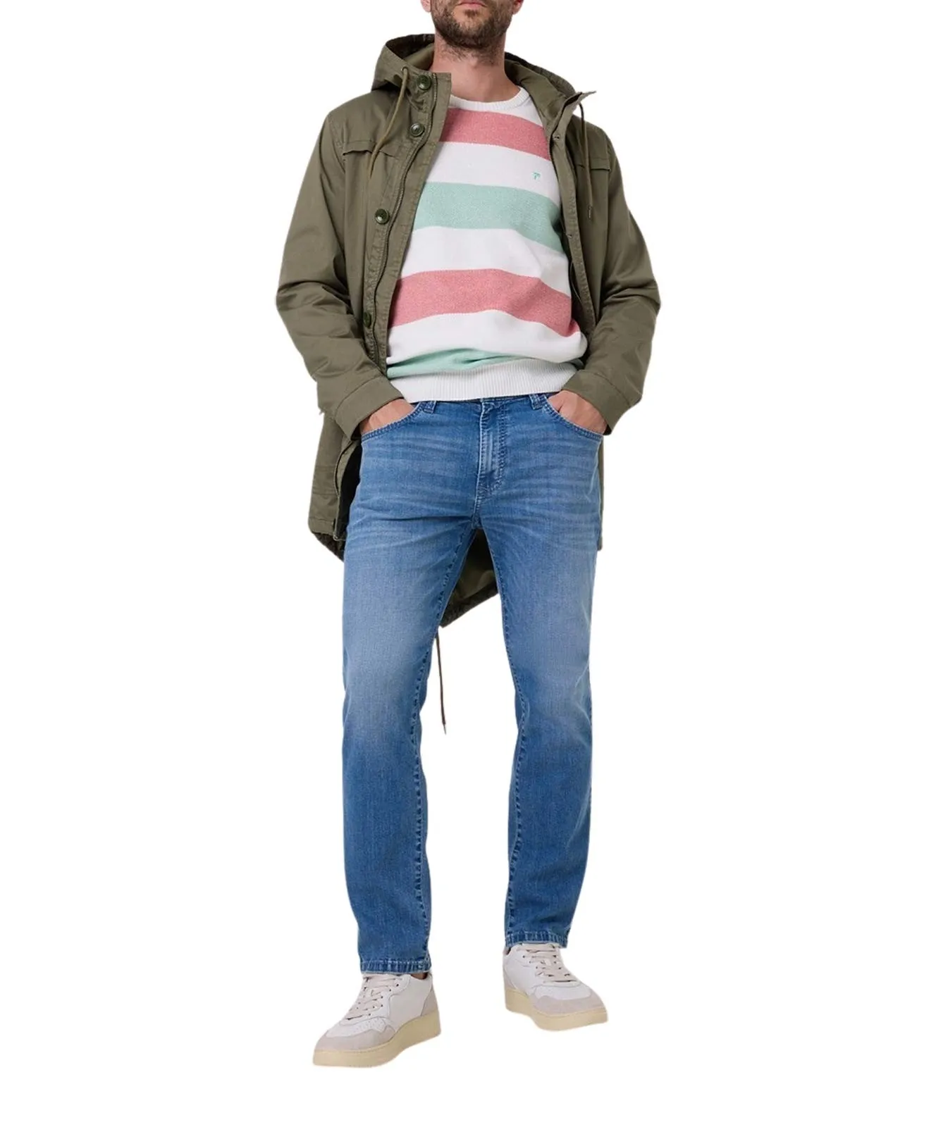 Herren Jeans Rando 1674 von Pioneer in Ocean Blue Used Whisker