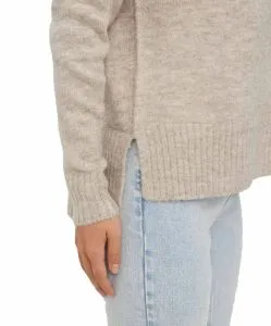 Vero Moda Strickpullover Lefile in Beige mit Stehkragen
