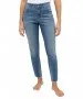Damen Jeans Skinny Ankle Zip Fringe von Angels in Dirty Blue Used Destroyed