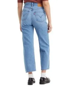 Levi's Ribcage Straight Ankle Jeans in heller Indigo Optik