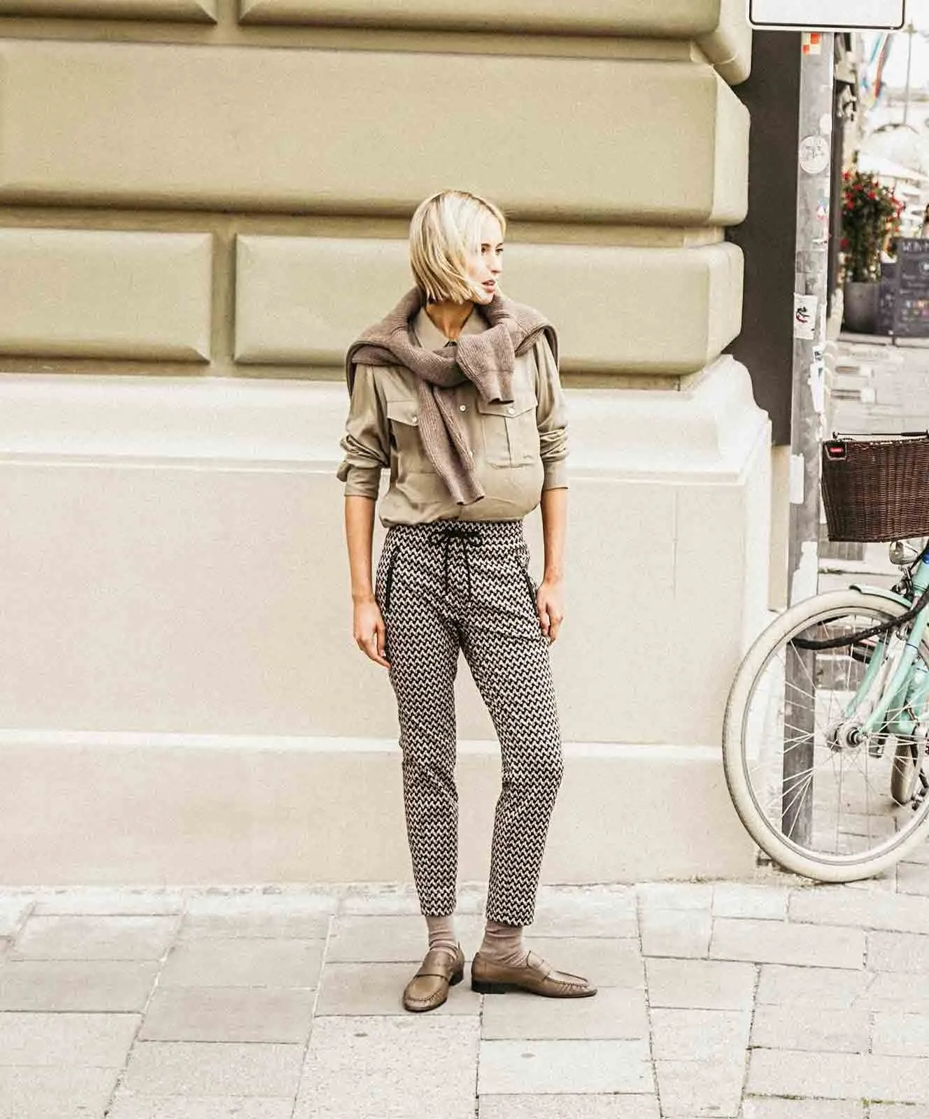 Damen Hose Easy Smart von MAC in Sand Stone Printed