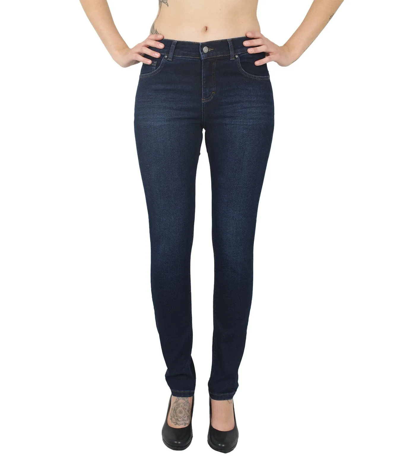Damen Jeans Skinny von Angels in Dark Indigo Used Buffi