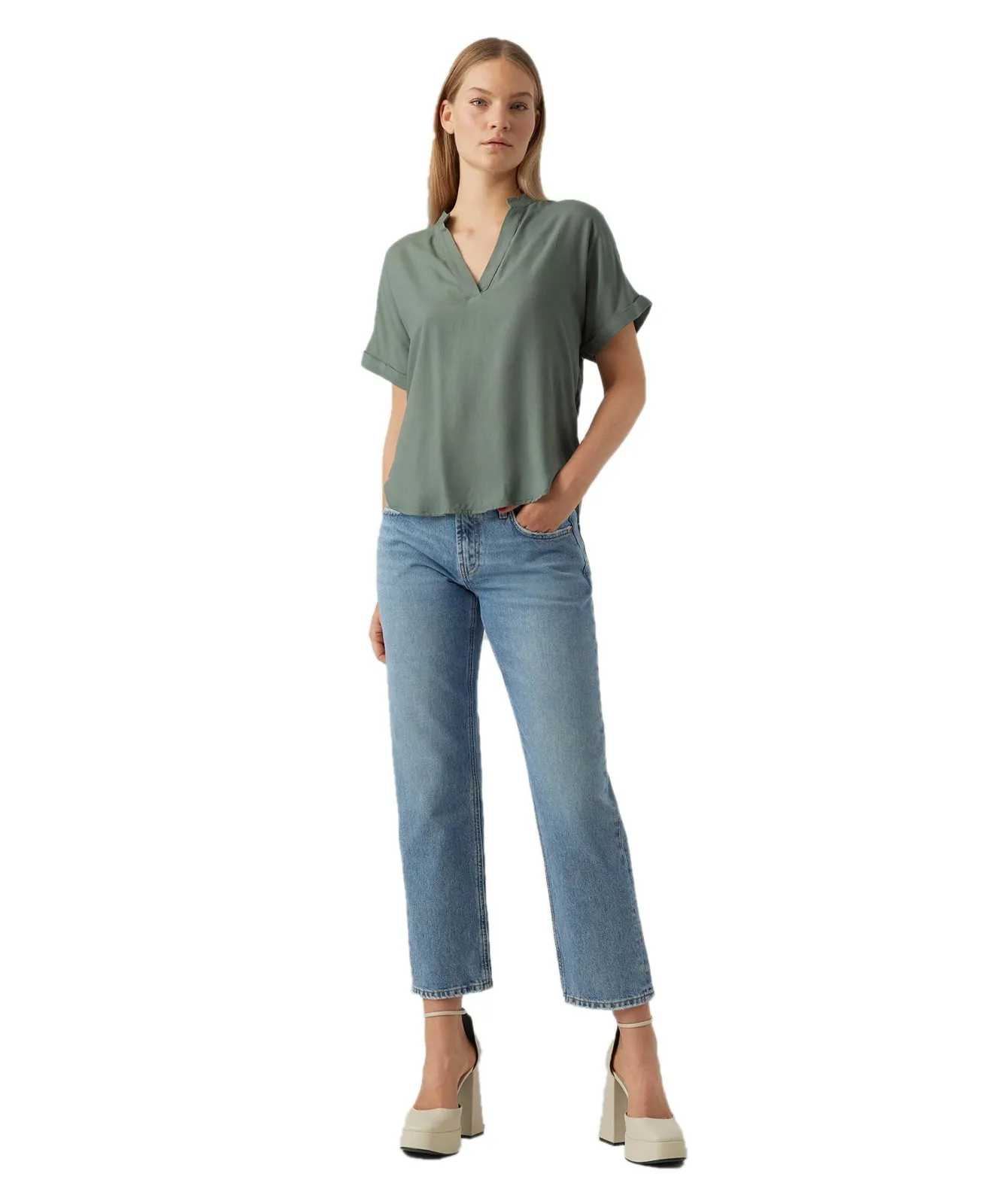 Damen Shirt Beauty von Vero Moda in Laurel Wreath