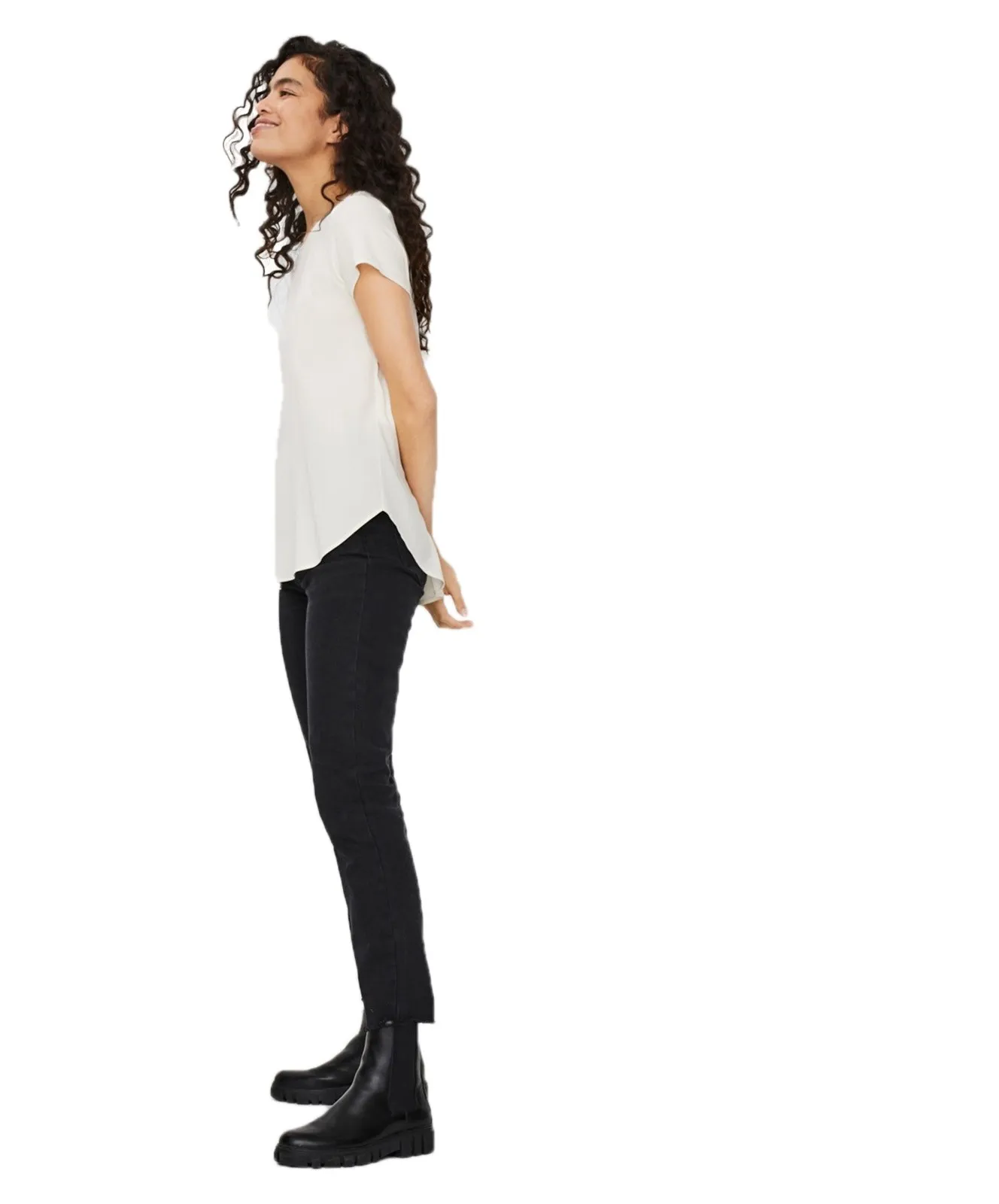 Damen Shirt Becca Plain von Vero Moda in Snow White