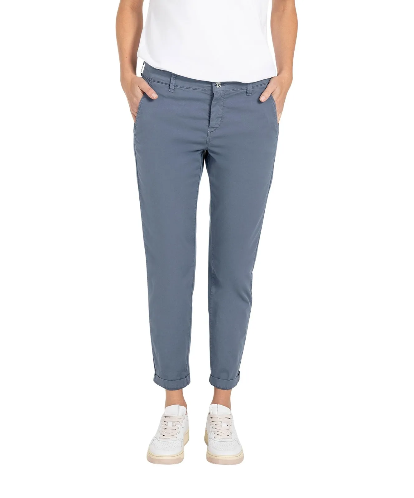 Damen Hose Chino Turn Up von MAC in Grisaille