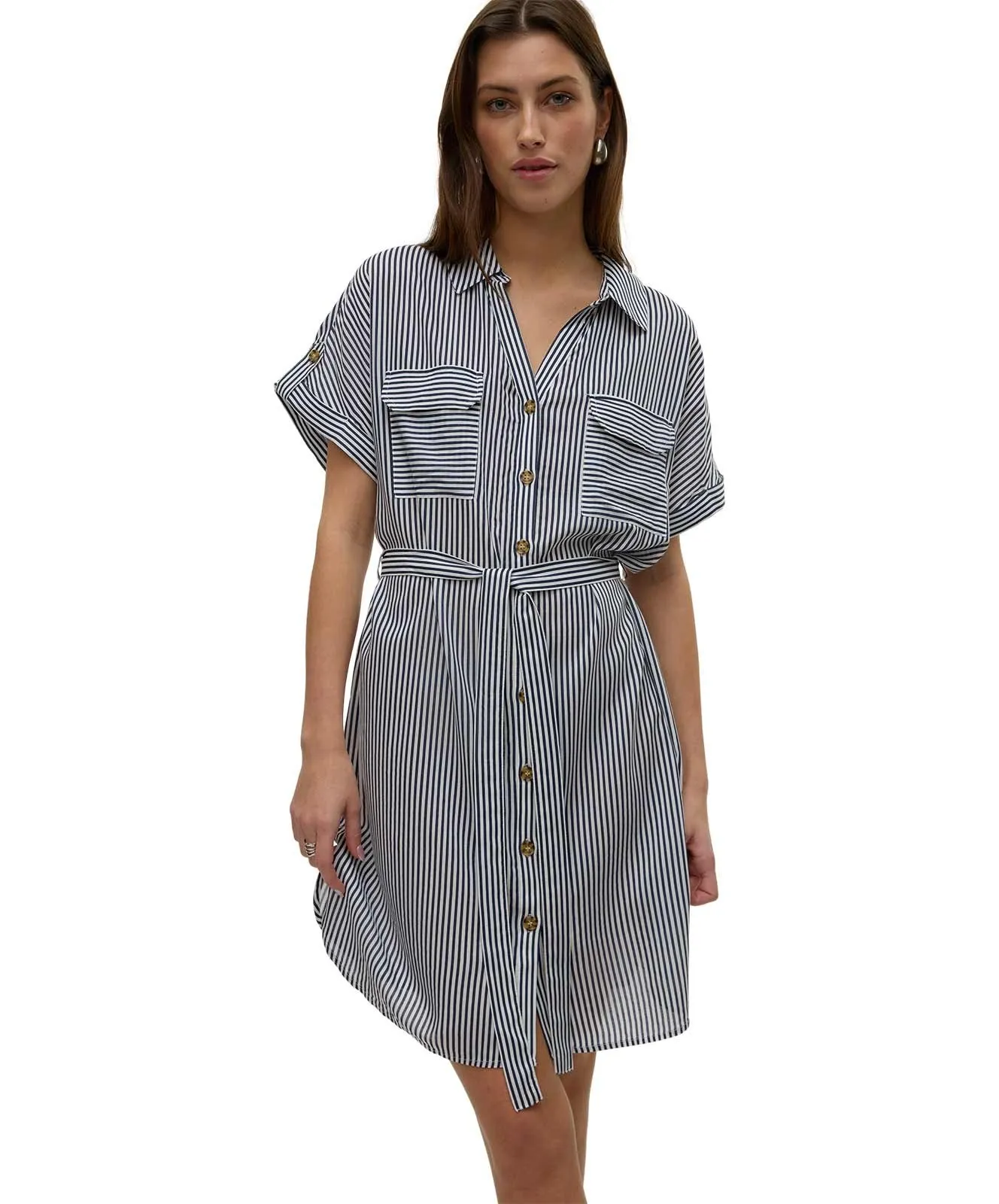 Damen Kleid Bumby von Vero Moda in India Ink Snow White