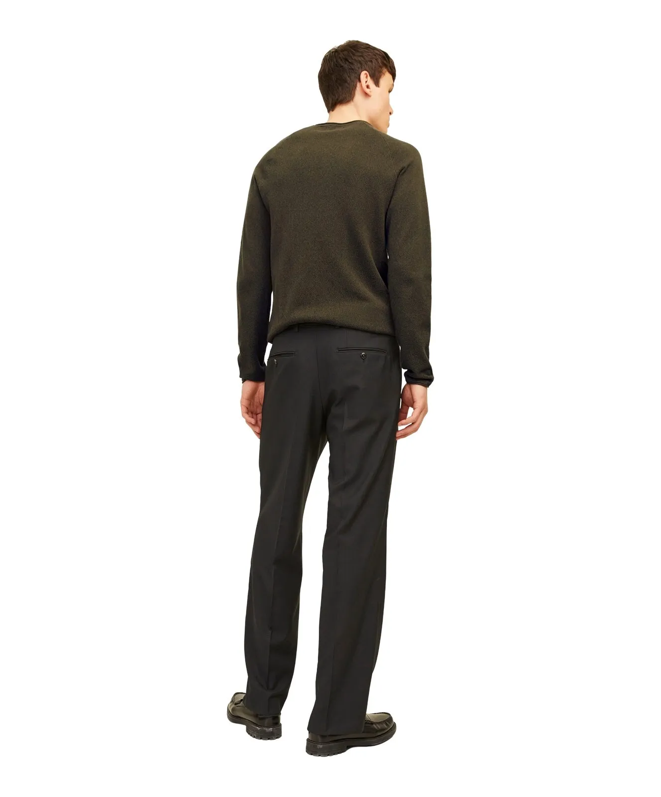 Herren Pullover Hill Knit Crew Neck von Jack & Jones in Olive Night Melange