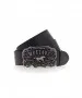 Herren Gürtel 40 mm Ledergürtel mit Schließe  von Mustang in Schwarz