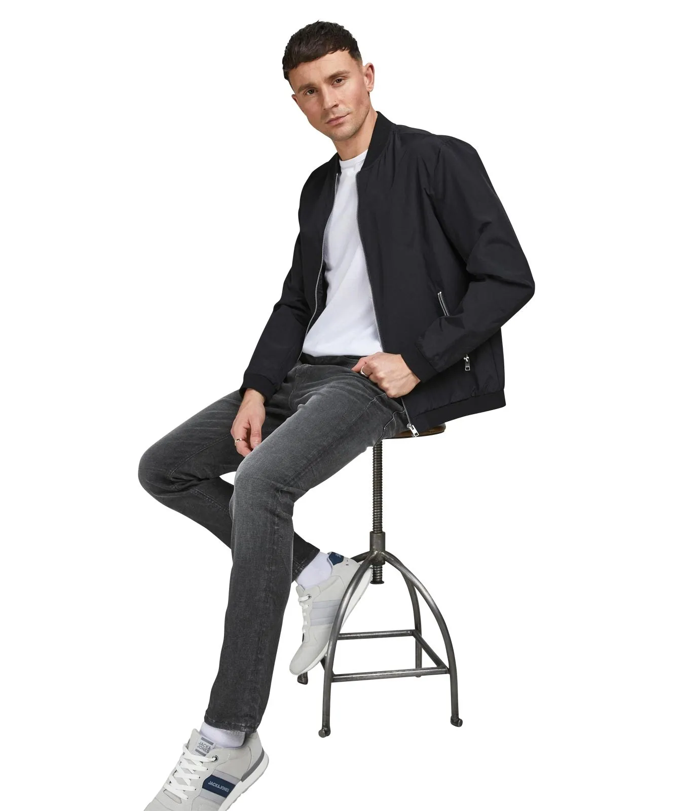Herren Jeans Tim Original von Jack & Jones in Grey Denim