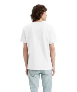 Levis Herren T Shirt Housemark Tee mit V-Neck in Weiß