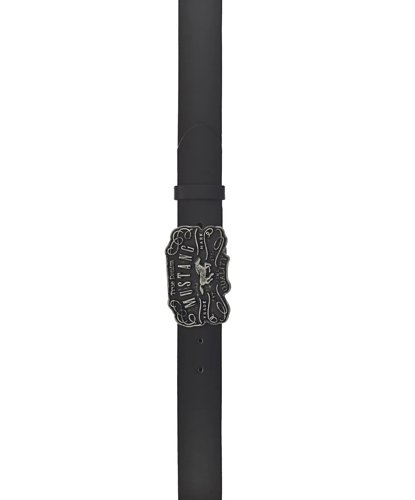 Herren Gürtel 40 mm Ledergürtel mit Schließe  von Mustang in Schwarz