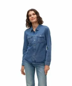 Vero Moda Jeanshemd Jennie in indigoblauer Waschung