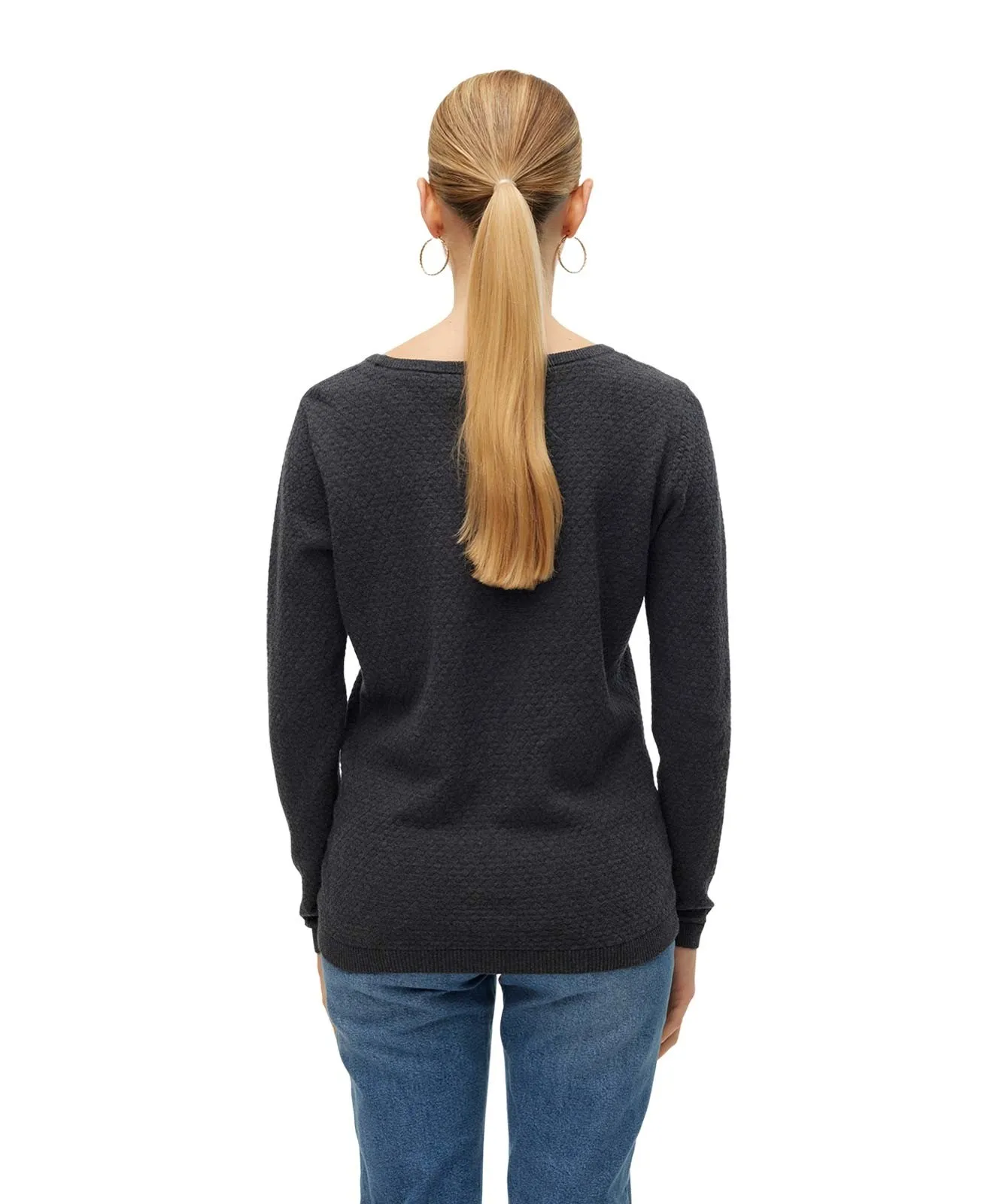 Damen Pullover Care von Vero Moda in Dark Grey Melange