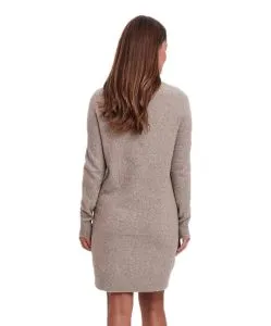 Vero Moda Strickkleid Doffy mit Langarm in Hellbraun