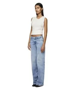 Pieces Wide Leg Jeans Selma in Light Blue