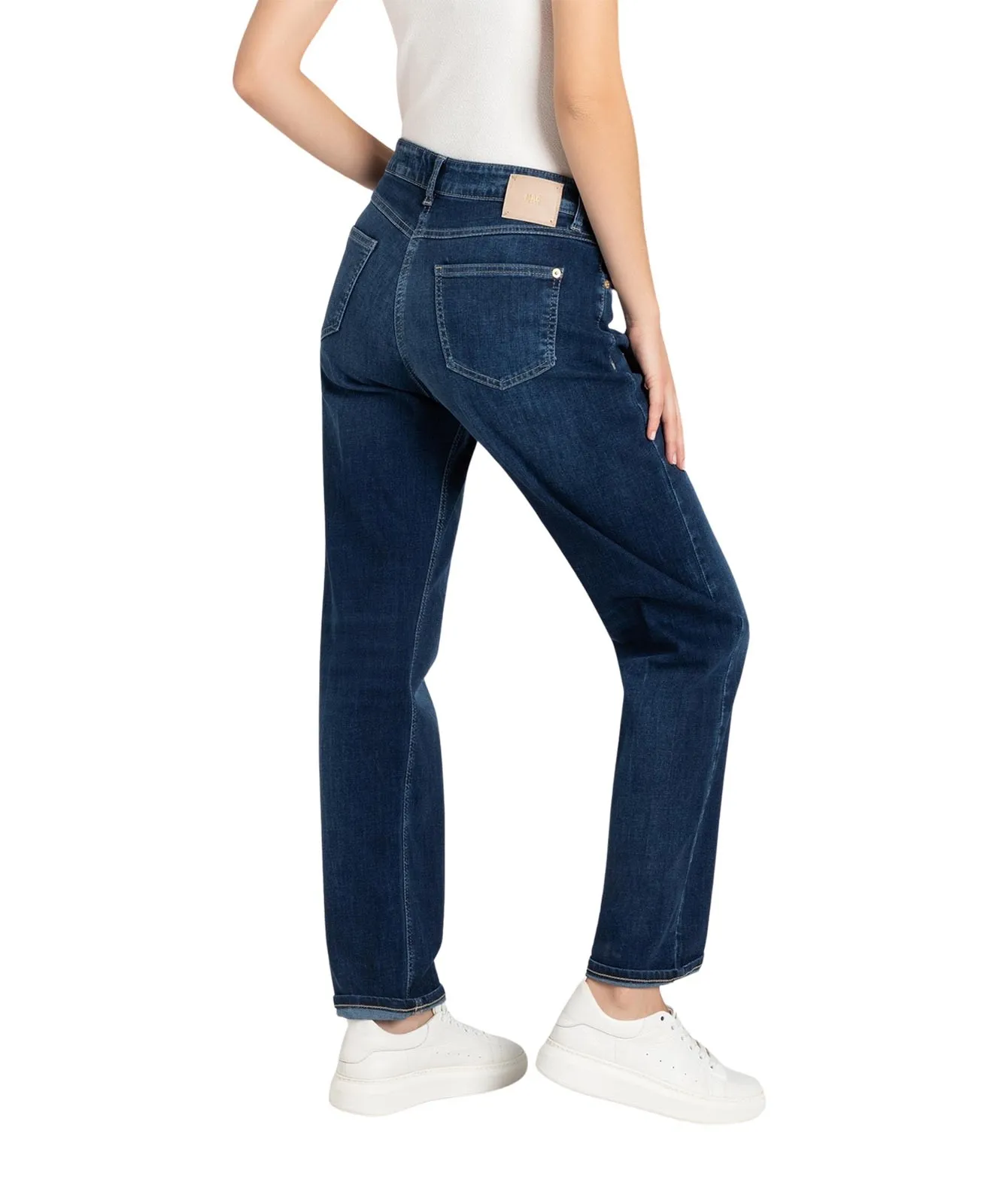 Damen Jeans Straight von MAC in Dark Blue Net Wash
