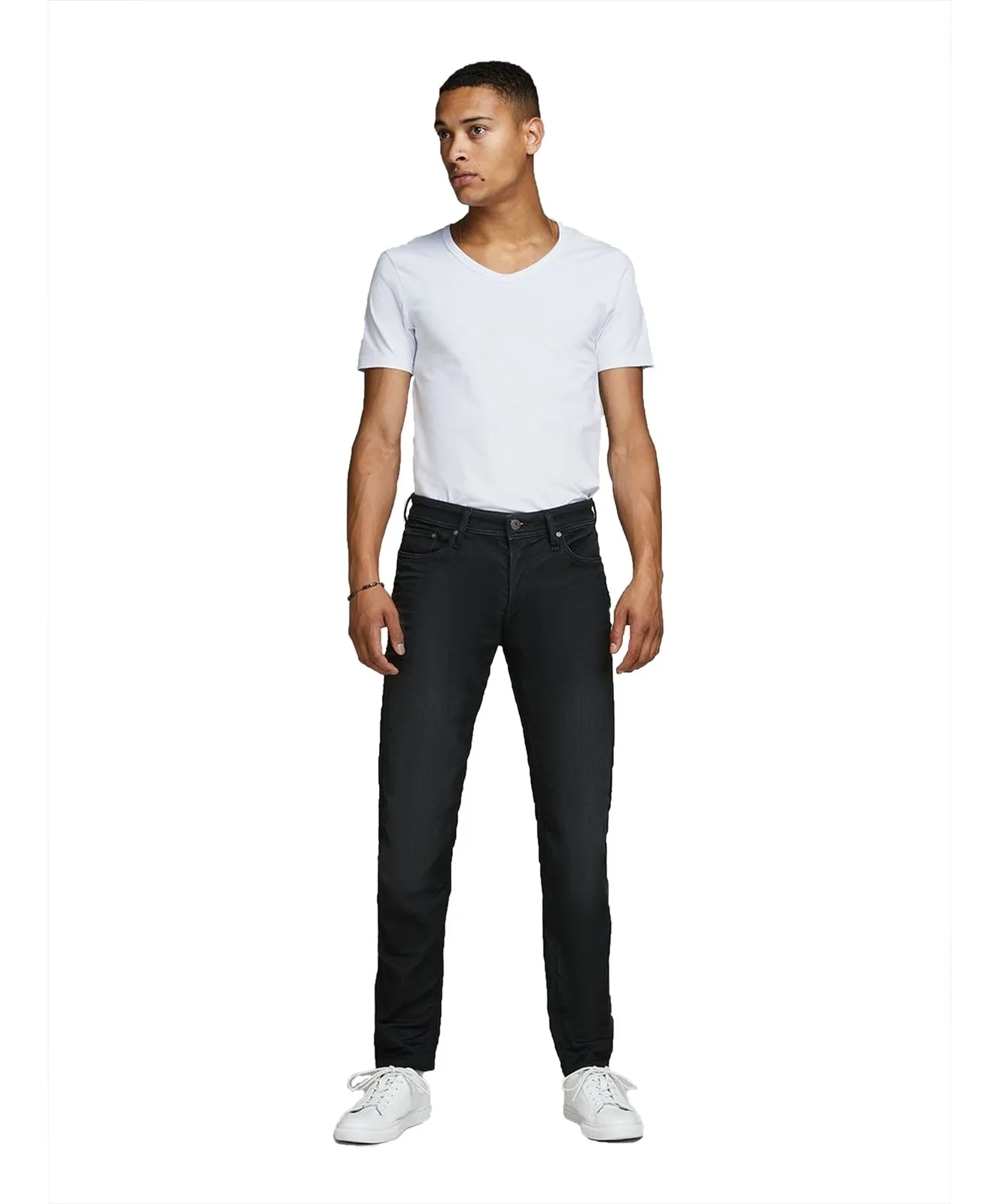 Herren Shirt Basic V-Neck von Jack & Jones in Opt White