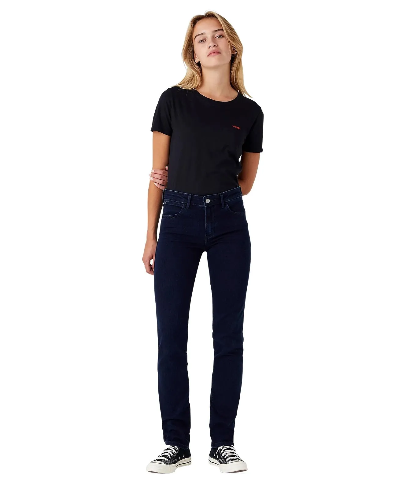 Damen Jeans Straight von Wrangler in Blue Black