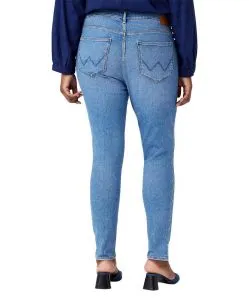 Wrangler High Rise Skinny Jeans in hellem River