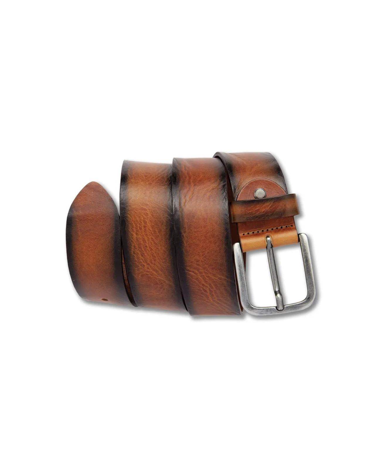 Herren Gürtel 402853 - 4cm Walkledergepr. Gürtel von Bernd Götz in Cognac