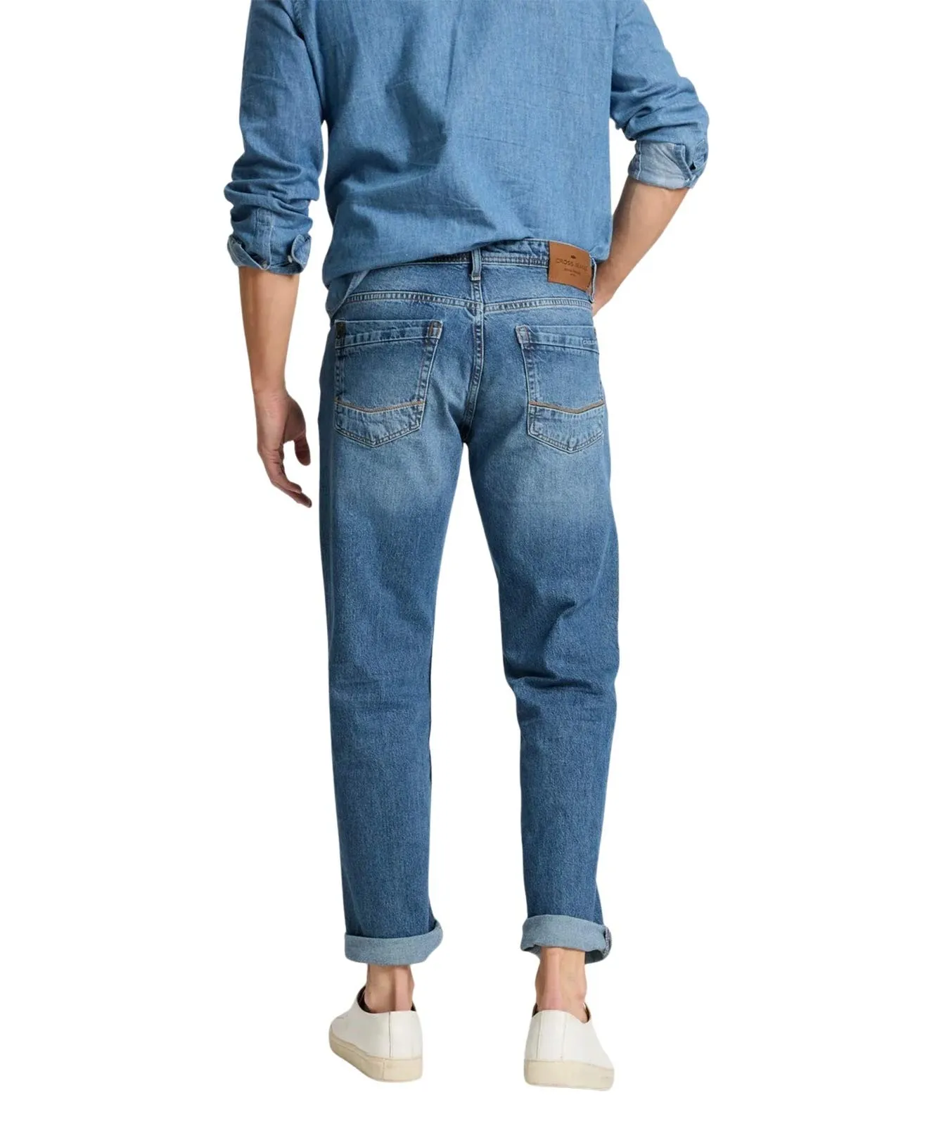Herren Jeans Antonio von Cross in Mid Blue Used