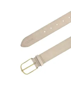 Mustang Gürtel in Creme mit moderner Velourslederoptik