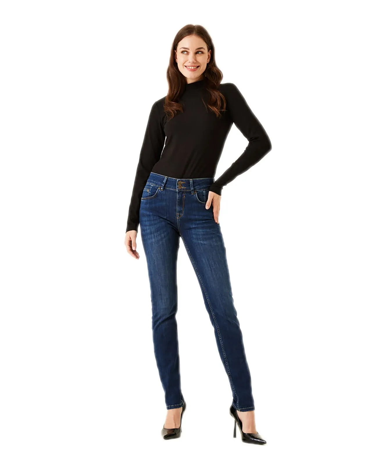 Damen Jeans Caro 285 von Garcia in Dark Used